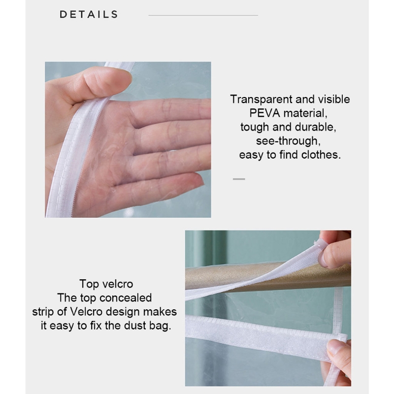 Hanging Garment Bag Clear Window Wardrobe Closet Clothes Storage Pouch Case Organizer Coat Suit Dust Cover