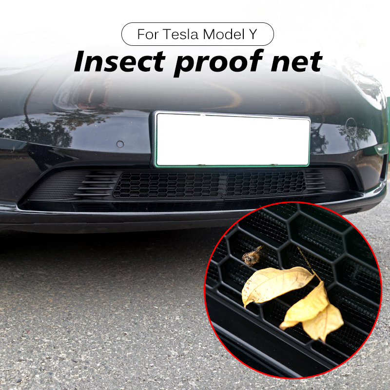 1 para przedni zderzak samochodowy plaster miodu krata czarny czerwony centrum kratka z siatki siatki część zamienna części dla Tesla Model Y 2020 2021