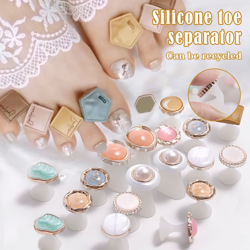8pcs Pedicure Tool Toe Silicone Separator Toe Spacers Dividers Nail Art DIY Tools Reusable PR