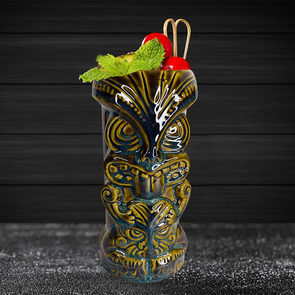 450ml Ceramic Islander Tiki Glass Handmade Bamboo Torch Hawaii Tiki Glass Cocktail Glass Beer Glass Red Wine Cup