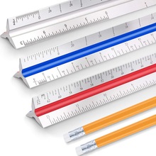 12 Inch Triangular Architect Scale Aluminum Architectural Triangle Ruler for Blueprint Drafting