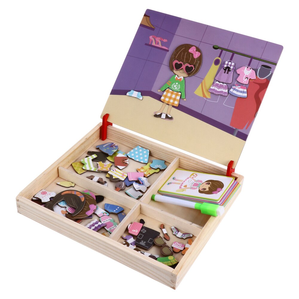 1 Set Houten Magnetische Puzzel Kids Educatief Vroege Onderwijs Jigsaw