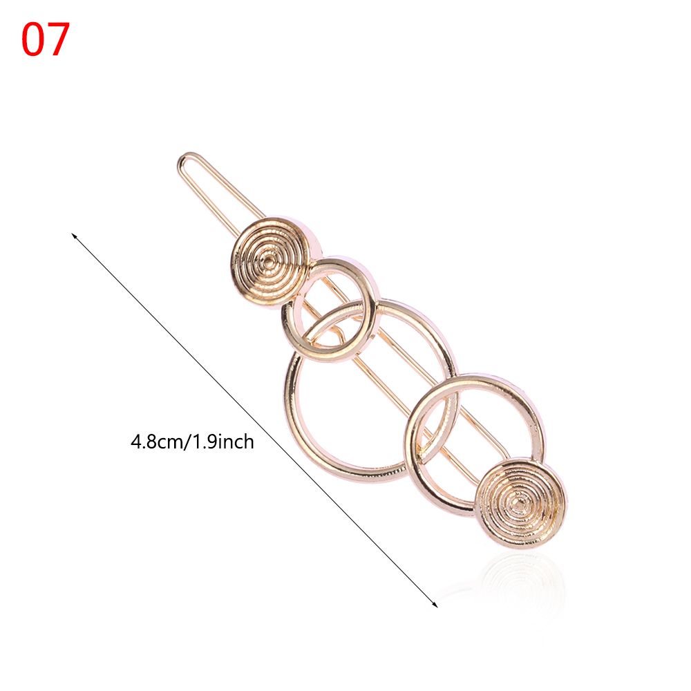 Horquillas de Metal a la para mujer, Clip para el cabello de pentculo Simple, horquilla de aleación geométrica, pasador de círculo de Luna, accesorios para el cabello para niñas