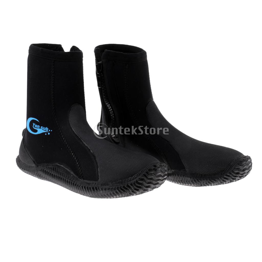 5mm neoprene subacqueo immersione muta stivali con cerniera scarpe calde antiscivolo Snorkeling Surf pesca sport acquatici invernali pinne da nuoto: US Size 8