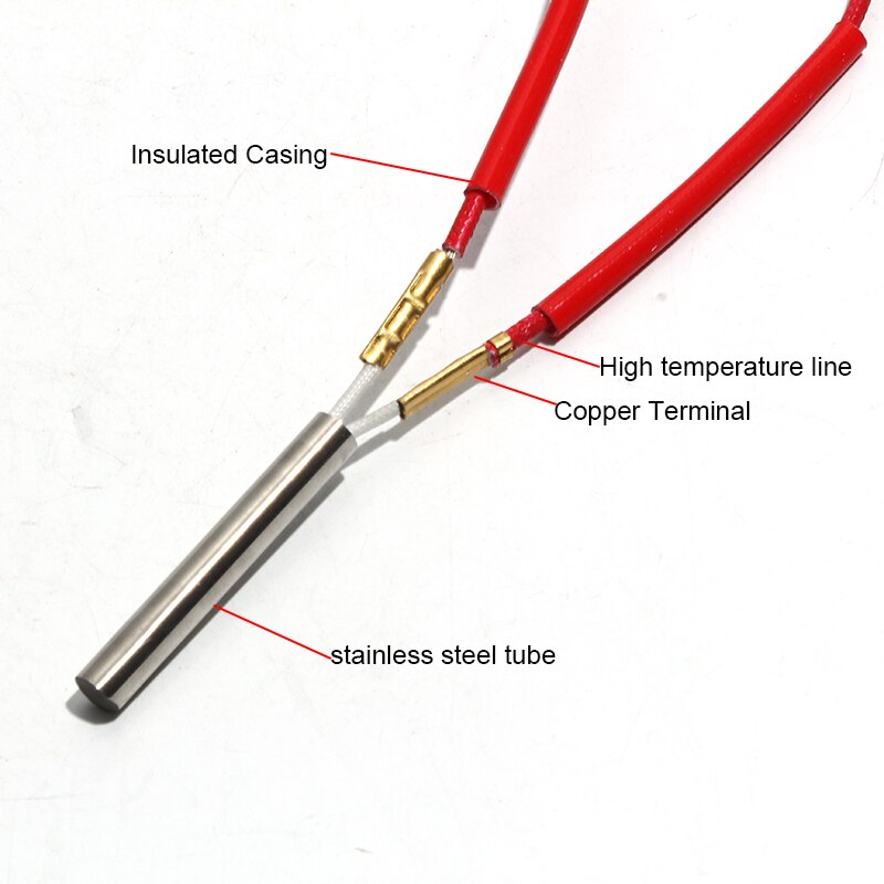10pcs Cartridge Heating Element 8mm Tube 38/40/42/45/48mm Cartridge Resistors AC220V/110V/380V 60W/70W/80W Heater Parts 201SUS