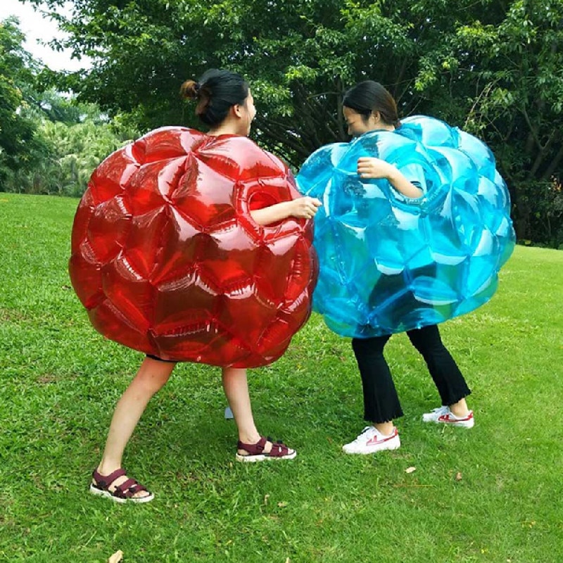 PVC Inflatable Bubble Buffer Balls Human Knocker Bumper Ball For Kids Outdoor Activity Running Body Punching Ball 60 cm