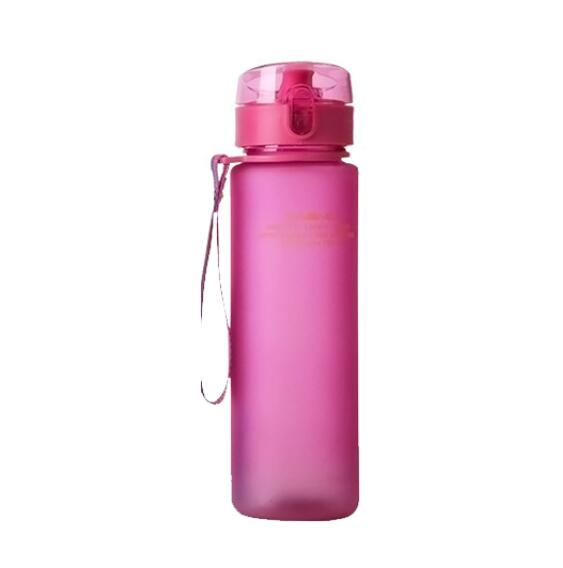400ml 560 bicicleta ml botella de agua libre de BPA a prueba de fugas deportes botella de agua de botellas portátiles, para excursión, senderismo: Pink 560ml