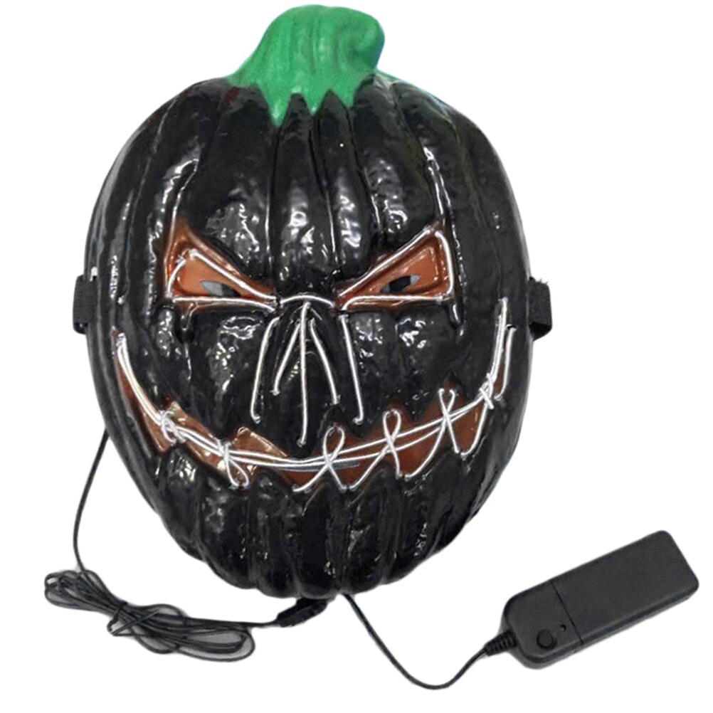 Mask Halloween Party Masque Halloween Glowing Mask Pumpkin Luminous Mask for Party Bar Glowing Masker Maske Light Glow: Black