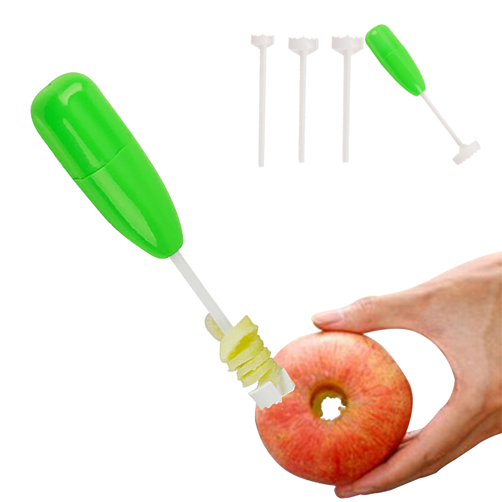 Ensemble de 4 outils manuels pour creuser des pommes de terre, outils de cuisine pour légumes, multi-usages, pour enlever les noyaux de légumes et de fruits à la maison, perceuse, concombre et poire