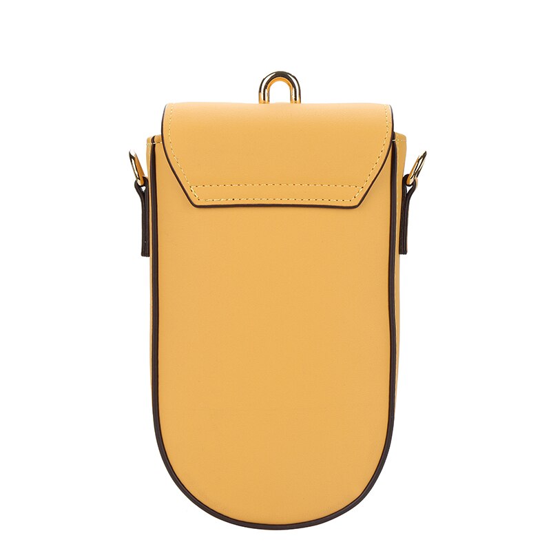 Bolso cruzado pequeño de piel sintética para mujer, bandolera de hombro para chica, color amarillo,