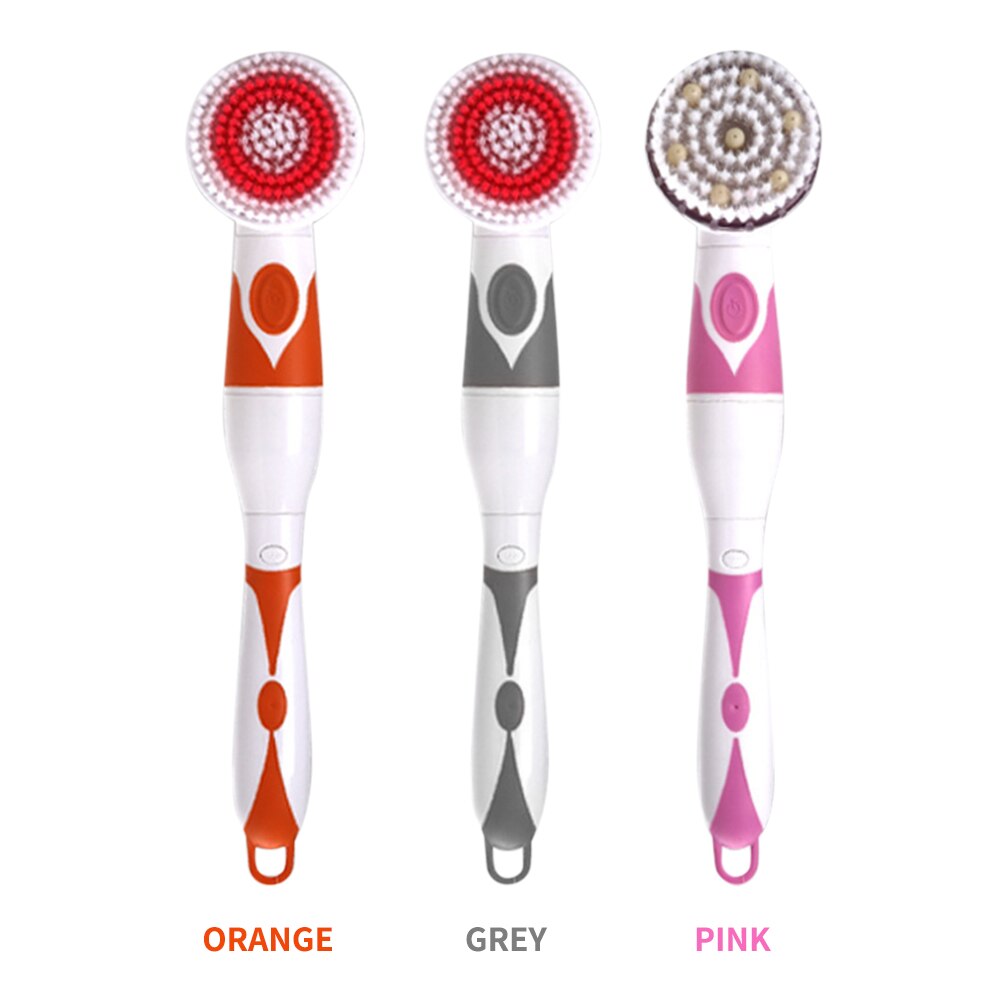 Elektrische Bad Borstel Lange Steel Back Massage Scrubber Douche Borstel Verwijderen Exfoliërende Badkamer Douche Wassen Tool
