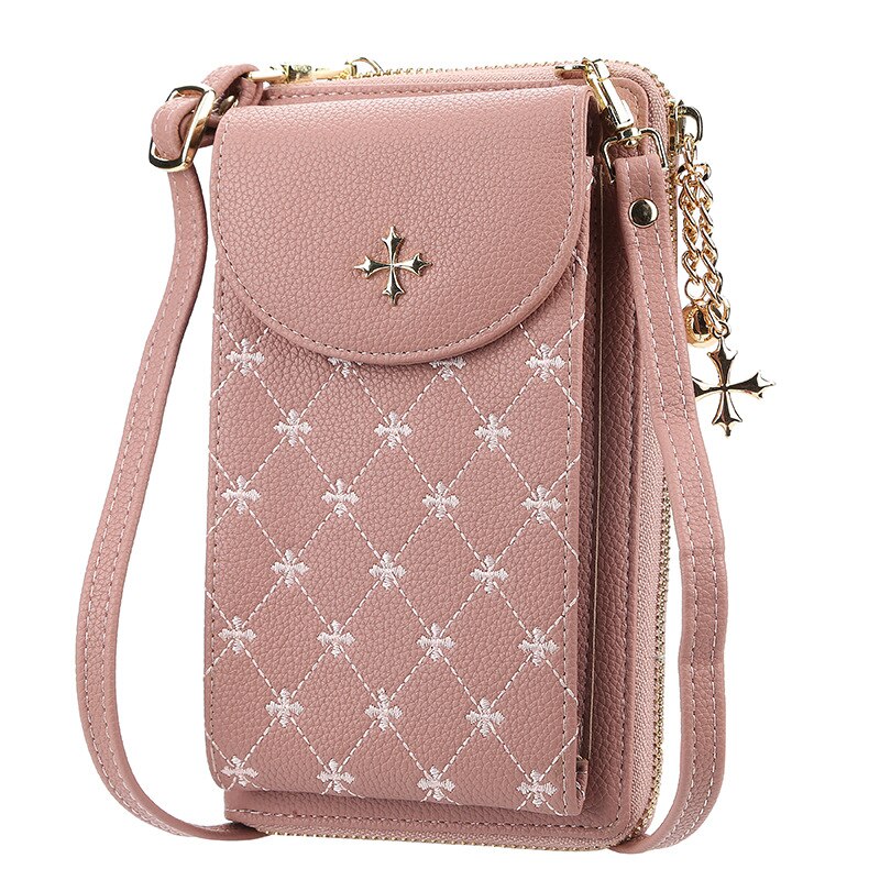 Bolsa de ombro feminina para celular, porta celular, mini bolsa de uso diário para mulheres, estilosa, pequena bolsa para guardar cartões menina menina: Pink