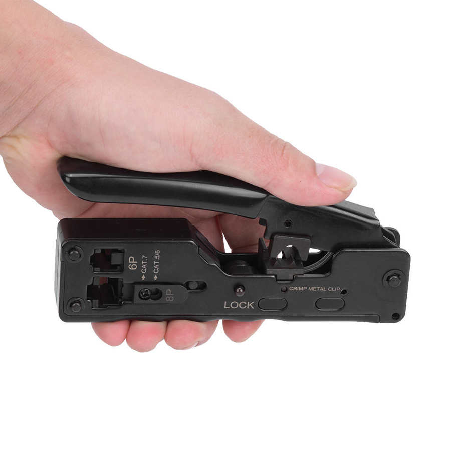 RJ45 Crimper Stripping Tool pliers Cutter Lan Cable For CAT 7 CAT 5/6