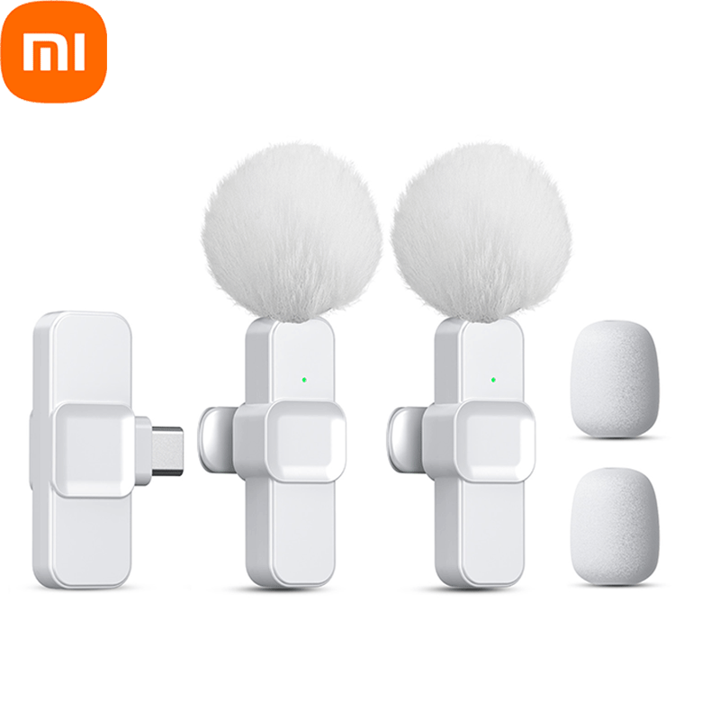 Xiaomi pinkes kabelloses lavalier-mikrofon für iphone, Android, pc, Live-Spielen, smartphone, tragbares mikrofon für Audio-- und videoaufnahmen, vlogging: Himmelblau