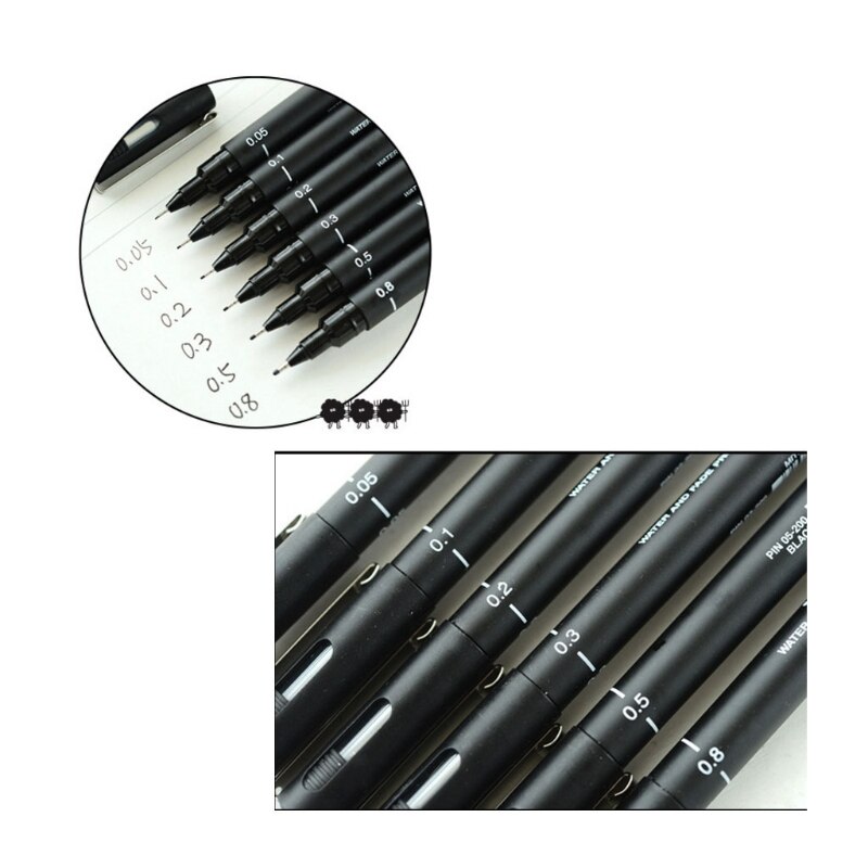 Bolígrafo de dibujo de línea ultrafina, pluma de pintura con punta de aguja, 6 piezas, 005 01 02 03 05 08, 1XCE