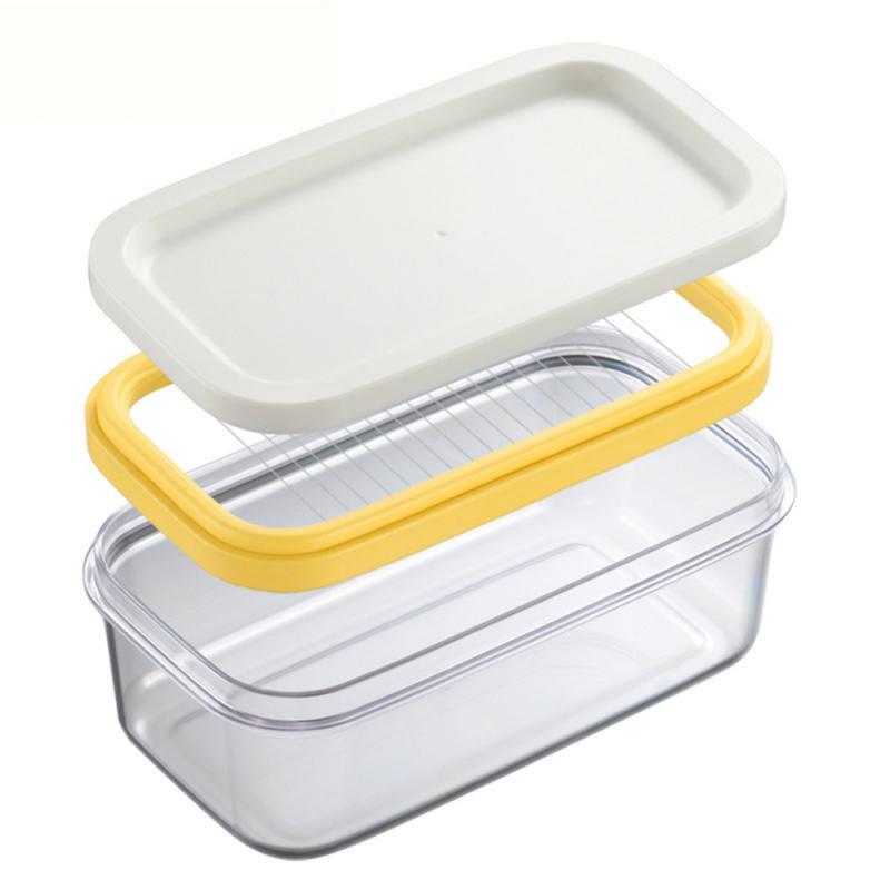 Boîte de stockage de beurre de fromage, boîte à plat avec couvercle, coupe des aliments, serveur de beurre, gardien de la fermeture, récipient de stockage Transparent, outils de cuisine