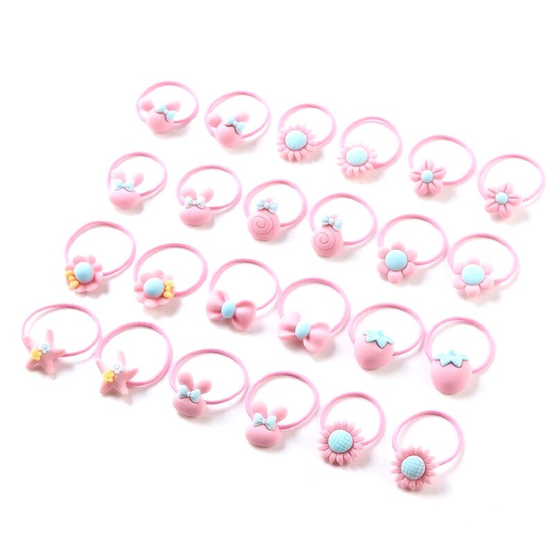 20 stücke Hairwear Cartoon Baby Mädchen Elastische Haar Bands Pferdeschwanz Halter Haar Seil Kinder Gummi Haar Bands Zubehör