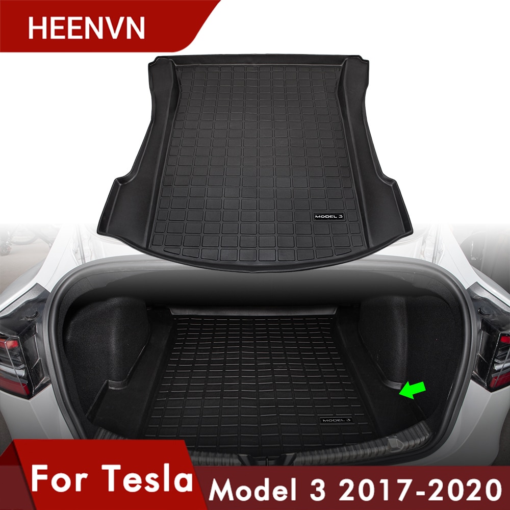 Heenvn Model3 Auto Kofferbak Opslag Mat Voor Tesla Model 3 Kofferbak Matten Accessoires Cargo Lade Waterdichte Beschermende Pads