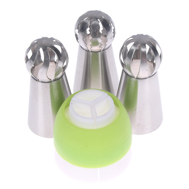 4 stks/set Russische Icing Piping Cake Nozzle Bol Snoepgoed Pastry Tips Suiker Ambachtelijke Cupcake Decorateur Bakvormen Gereedschap