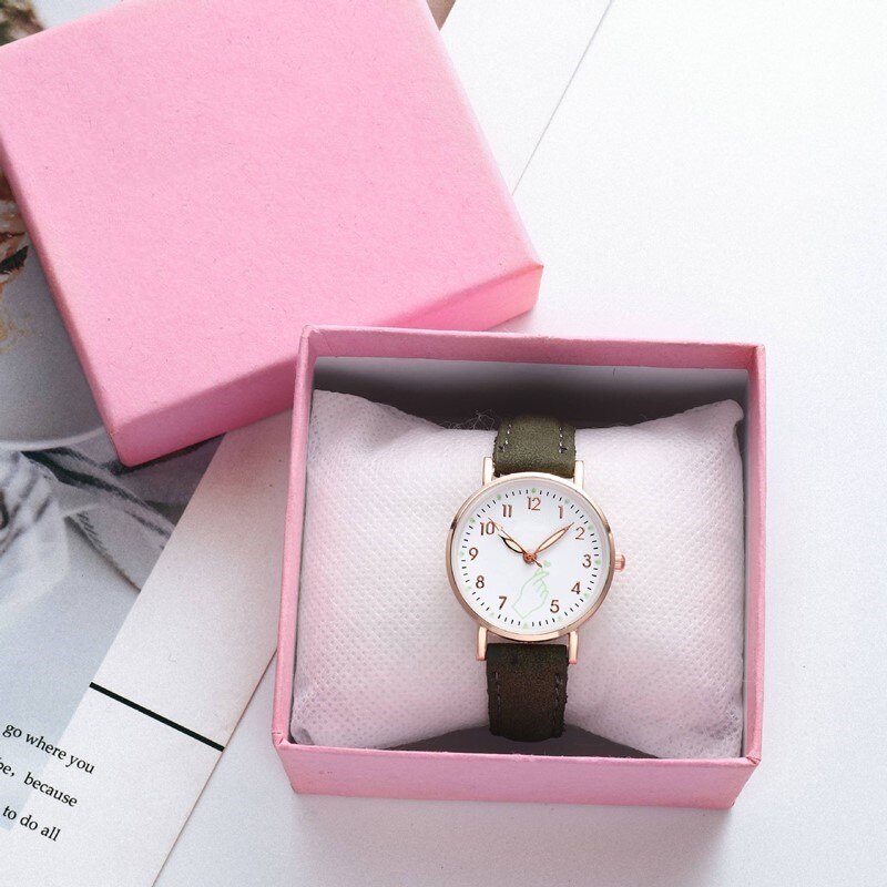 Korea Women Watch Luminous Ladies Watch Trendy Luminous Silicone Wristband Cool Watch with Time Clock: Rose