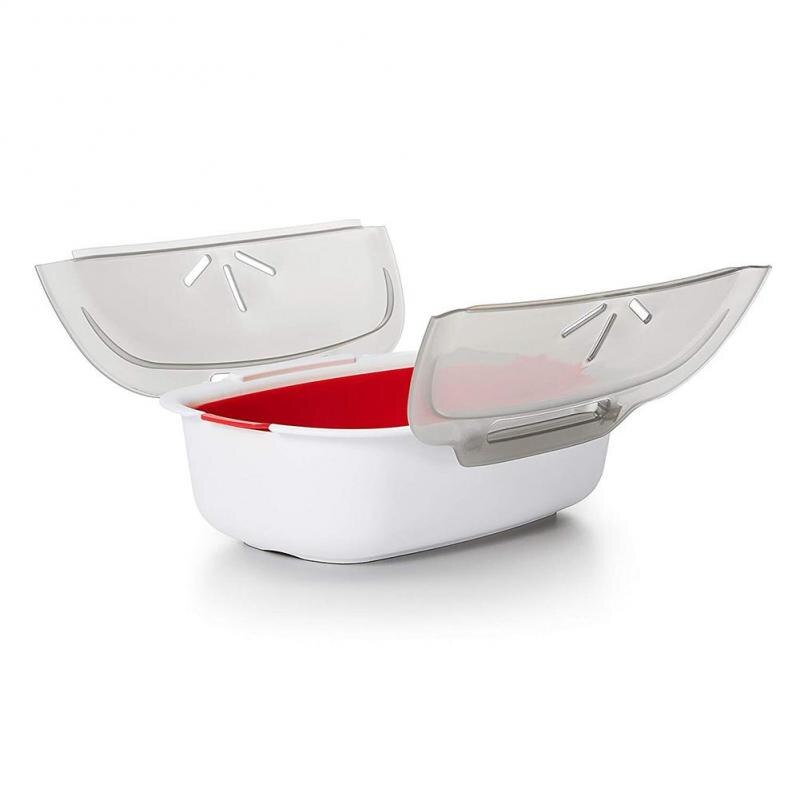 Microwave Steamer Basket Safe Non-toxic Fish Food Microwave Oven Steamer Steaming Dish Kitchen Tool