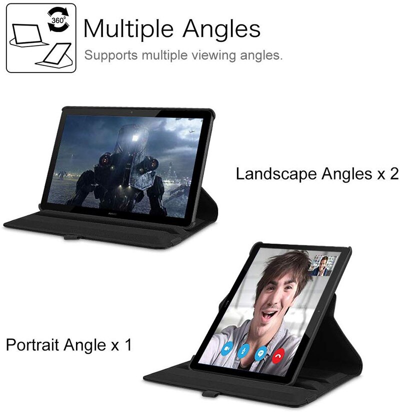 Dla Huawei MediaPad T5 10 AGS2-W09/L09/L03 10.1 Tablet Funda stojak PU skórzane etui z klapką dla 360 obracanie przypadku Huawei T5 10.1