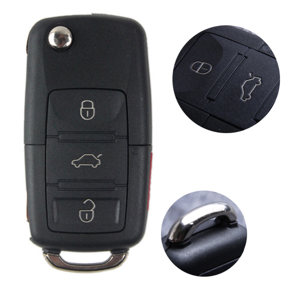 4 Knop Vouwen Auto Flip Remote Key Vervanging Case Fob Shell Voor Vw Volkswagen Golf 4 5 6 Vw Auto sleutel