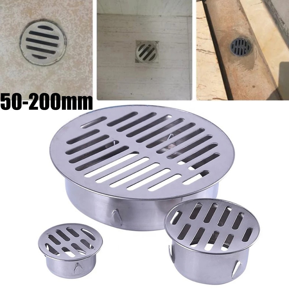 Floor Drain Cover Stainless Steel Balcony Drainage Roof Round Rain Pipe Cap Multi-size For Home Garden Durable Hardware