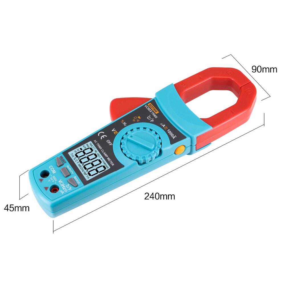 ZOYI digital Clamp meters VC902 clamp meter ac dc current 6000 counts Auto/Manual clamp meter true rms lcd digital clamp meter