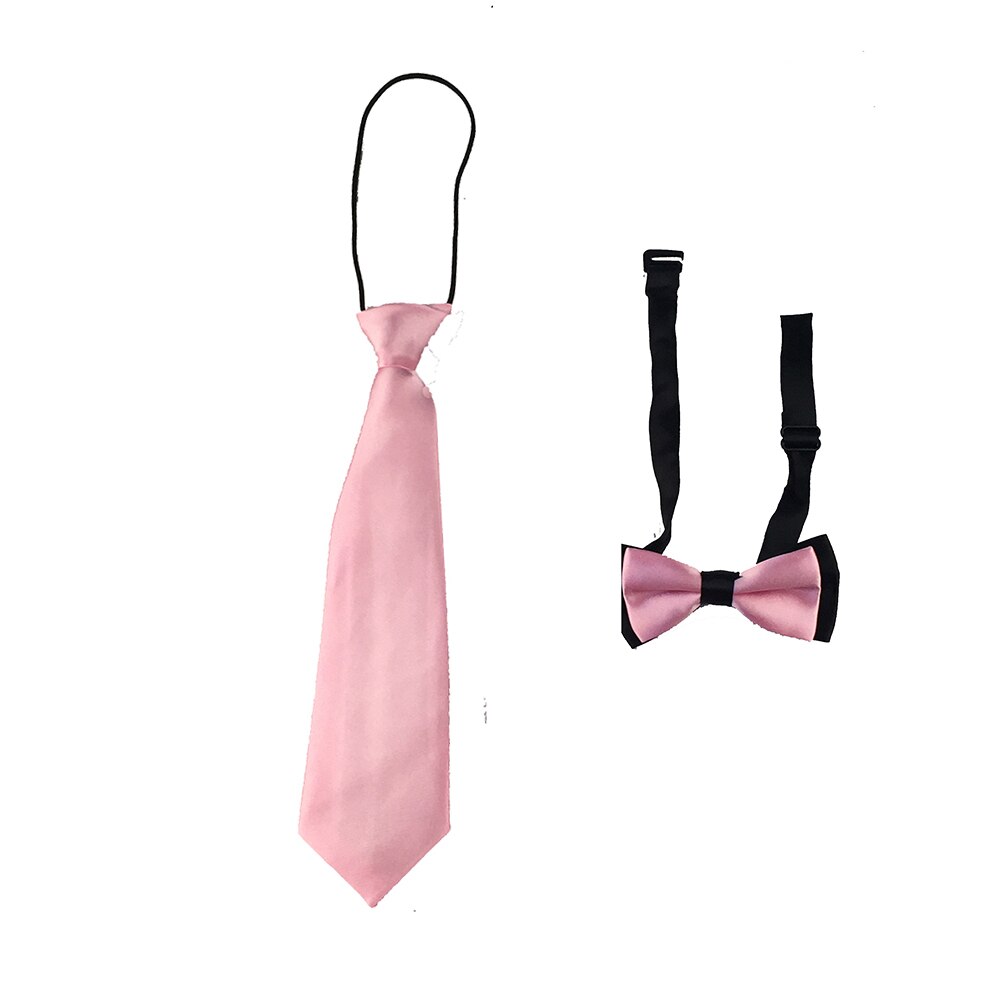 2 stk børne & #39 ;s børn unisex ensfarvede slips butterfly bryllup drenge butterfly tøj tilbehørstr 0011: Lyserød