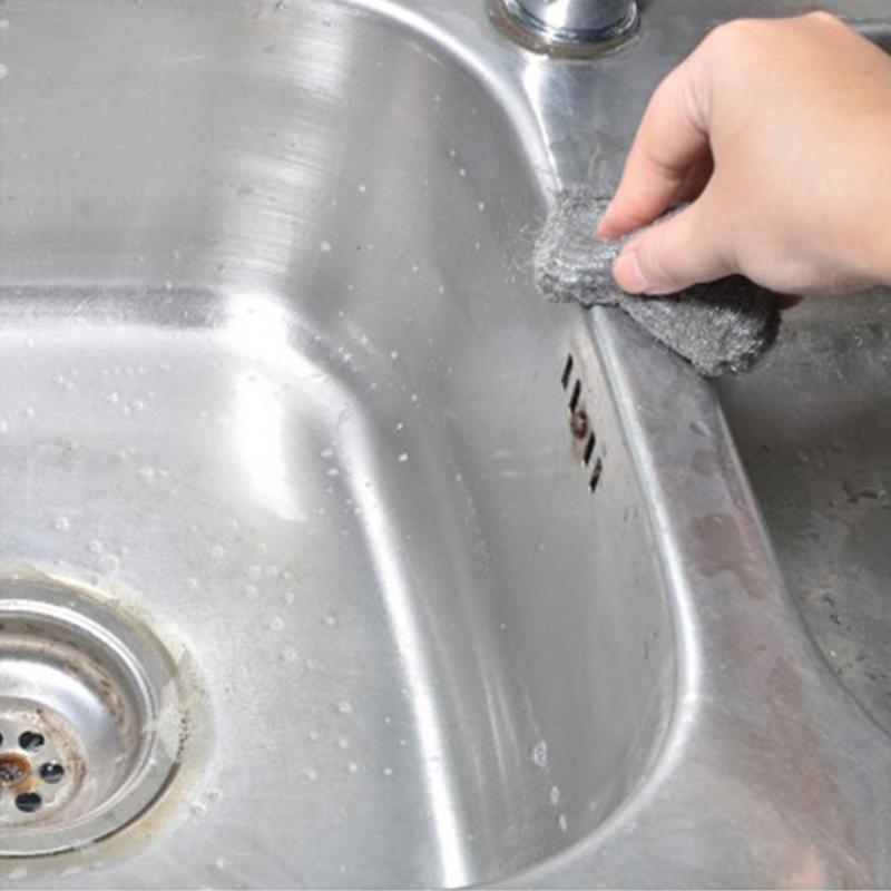 12 stks/partij Spons Metal Mesh Super Wasmiddel Tool Keuken Staalwol Ontvetten Schoonmaken Tool Pot Borstel Magic Cleaner