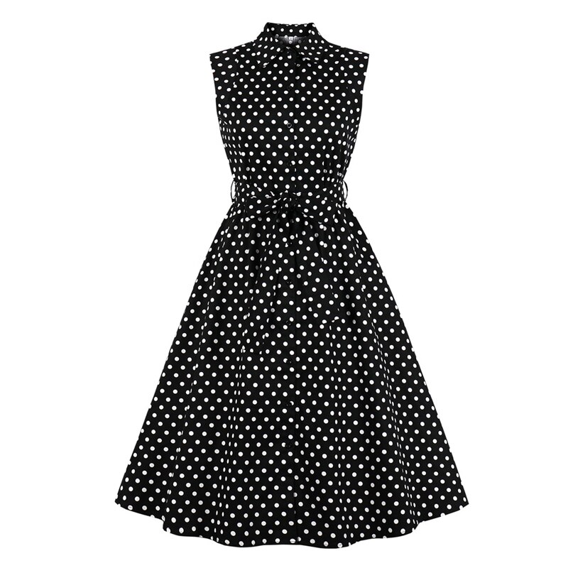 Vintage Turn-Down Collar Dress