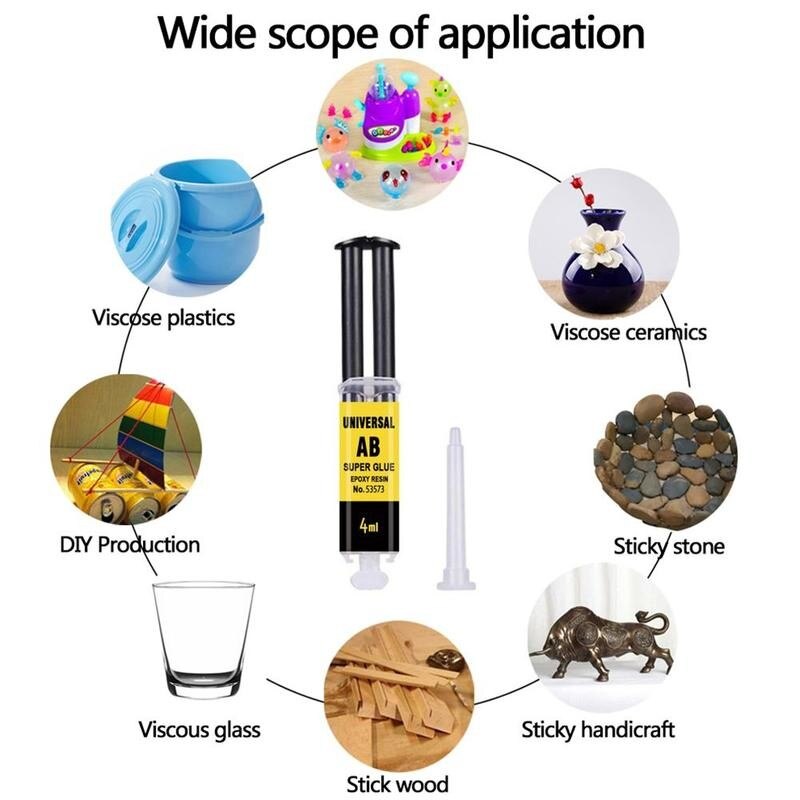 4/25ml nouvelle colle Ab colle adhésive haute résistance forte en plastique métal pierre céramique verre Ab pour réparation résine époxy bois Glu P6W5