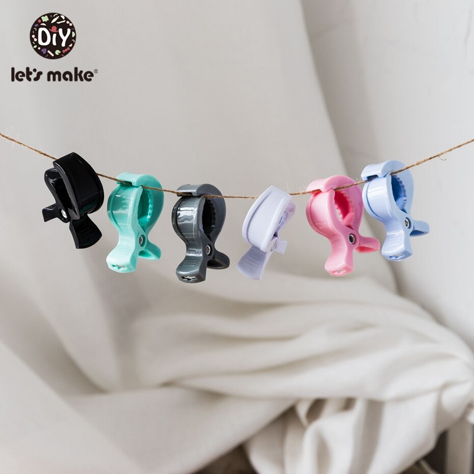 Let's make Stroller Plastic Clip Pram Clips 5pc/lot Multiple Colour Baby Shower Universal Clip Baby Nursing Accessories