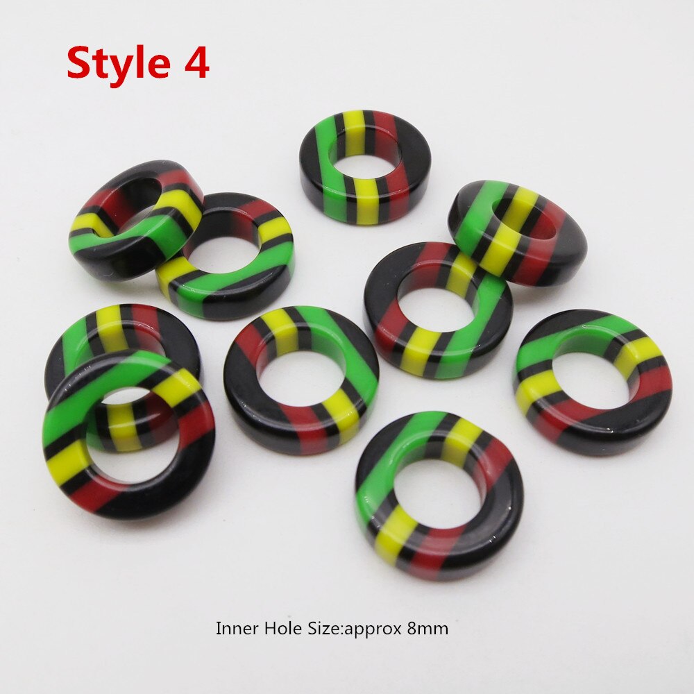 30 stk hæklet fletninger flerfarvet rasta hår fletning dreadlock perler ringe til mænd kvinder børn hår tilbehør: 30 stk stil 4