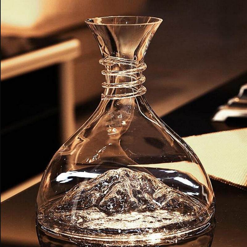 1800ML Red Wine Decanter Crystal Glass Reds Wines Whiskey Wines Wine Quick Waterfall Iceberg Dispenser Red Wines Kettle: Chocolate