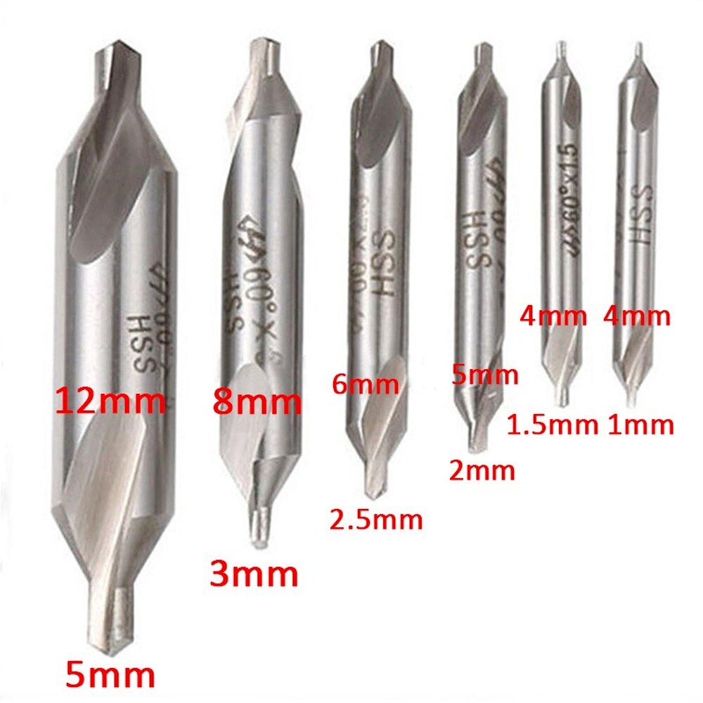 1.0-5.0mm HSS Combined Coated Center Drill Bit Set Metalworking Hole Drill Hole Cutter 60 Degree Countersinks Angle Bit