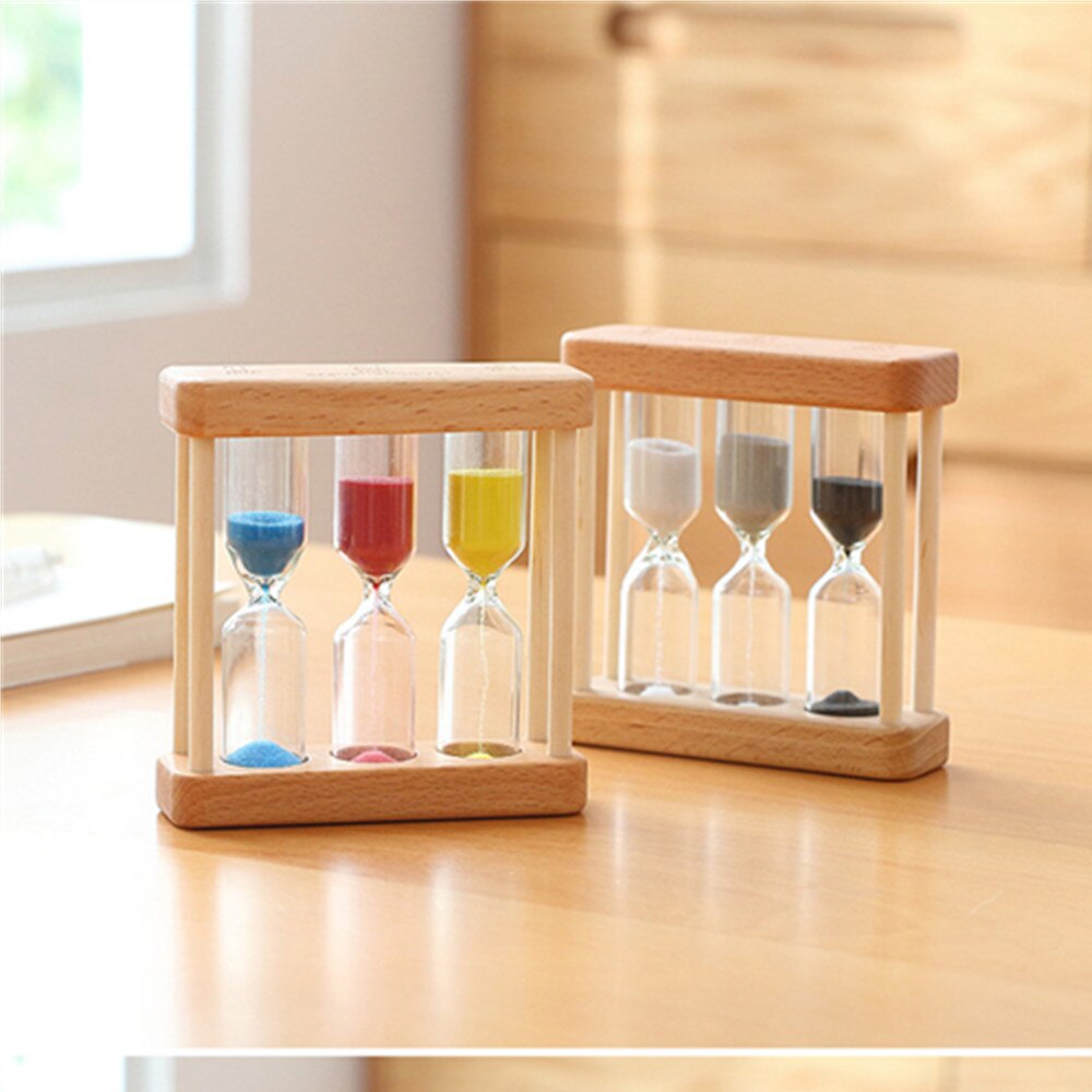 DIY Birthday Sand timer 1/2/3 minutes Japan style Wooden hourglass 1/3/5 minutes decoration timer on desktop