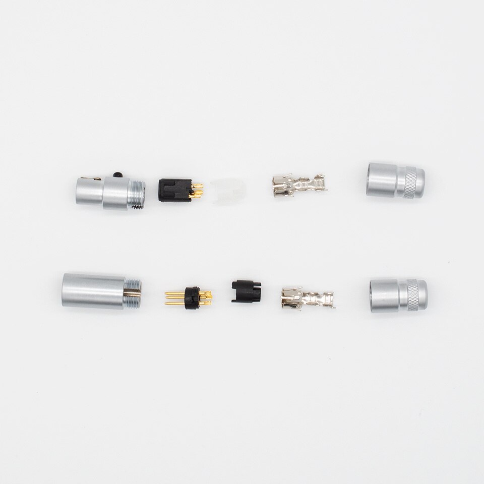 2pcs Mini XLR Connector, Mini Aviation MIC Microphone Connector, Zinc Alloy+copper pins with gold plated, 3 4 5 pins available