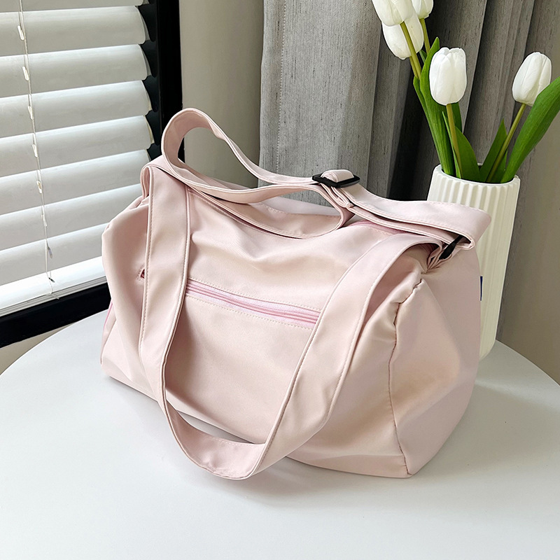 Nylon reistas met grote capaciteit voor heren Dames Enkele schouder Messenger Yoga Sporttas Mode Handtas Sporttassen: Beige