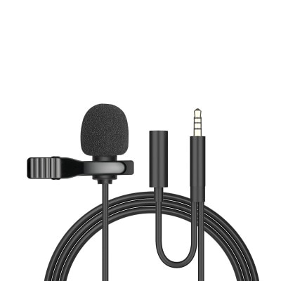 Mini Portable Lapel Clip-on Condenser Mic Wired Microphone 3.5mm Omnidirectional Metal Microphone for iPhone Android Smart phone