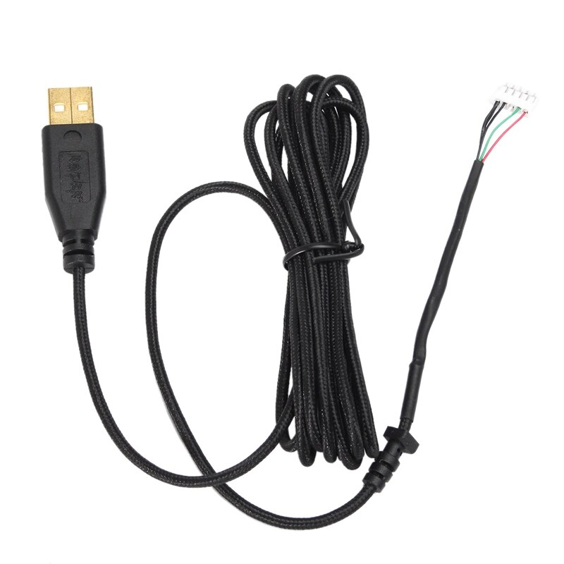 Usb kabel möss linje för razer deathadder hex smält ca . 2.1m 5 ledningar 5 stift svart guldpläterad ersättning spelmus: Default Title