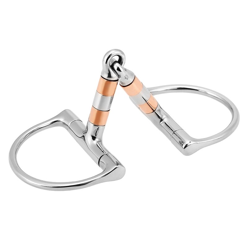 Equestrian Horse Mouth Bit Stainless Steel Horse Mouth Piece Snaffle Double Jointed Bit Horse Racing Accessory