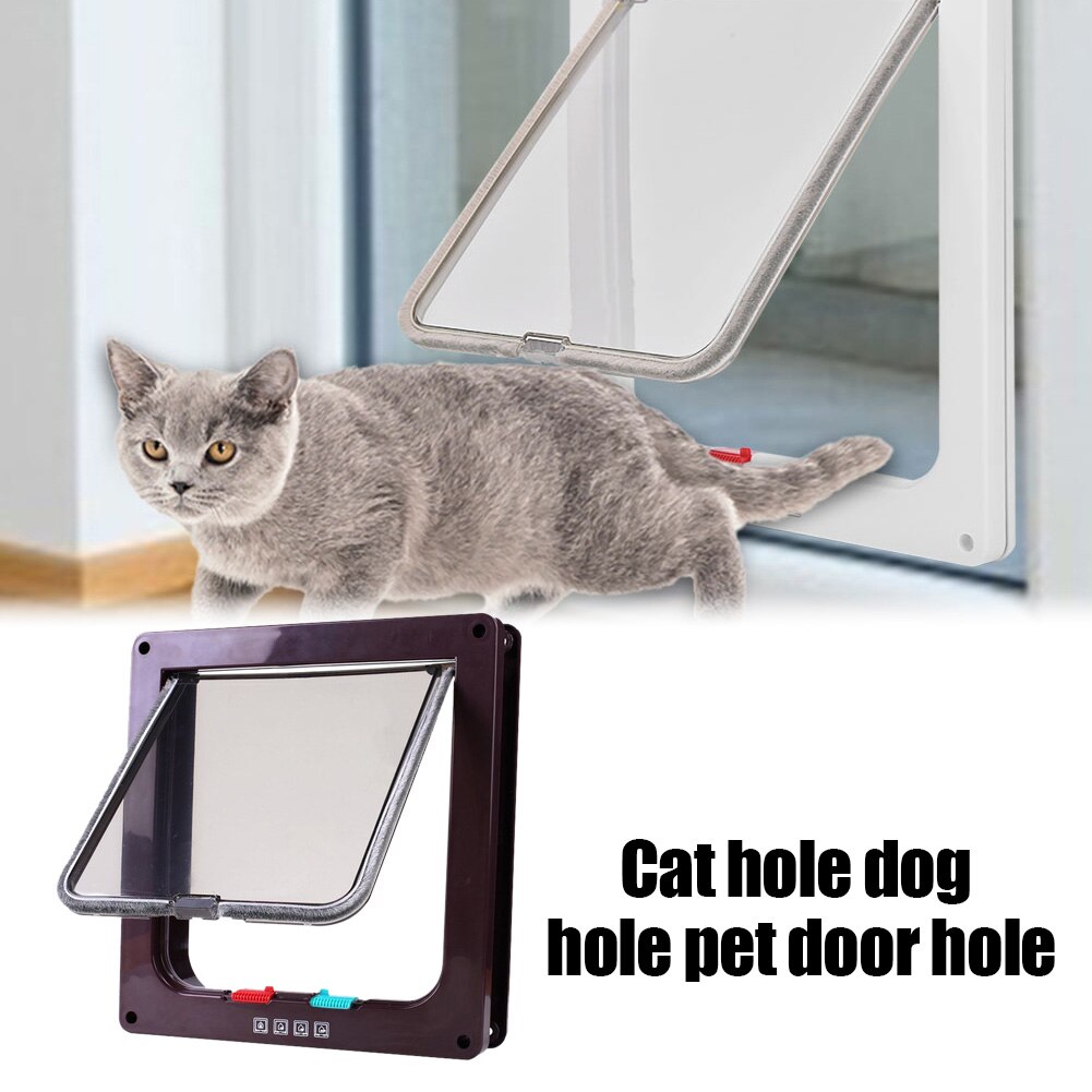 Cat Dog Flap Door Cat Dog Plastic Gate Pinhead Pup... – Grandado