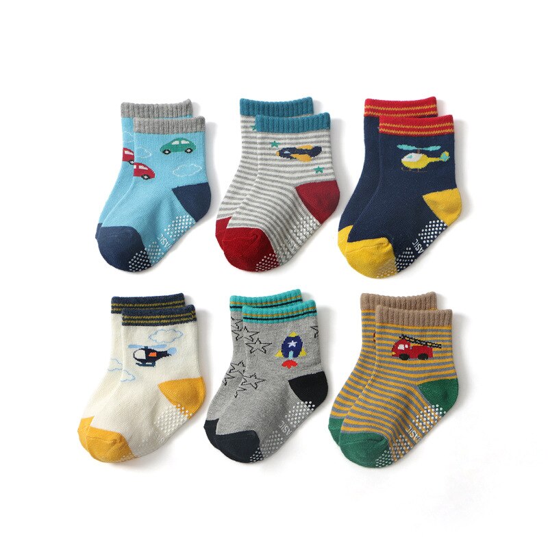 5 Paare/los Cartoonbaby Socken freundlicher Baby Jungen nicht-Schleudern Socken 1-3-jahr