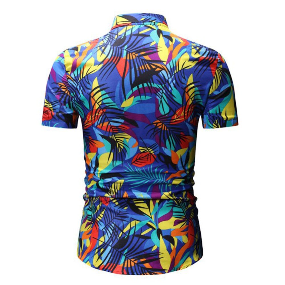 Regelmatige Fit Heren Katoen Korte Mouw Hawaiian Shirt Zomer Casual Bloemen Shirts Mannen Plus Size M-3XL Tops