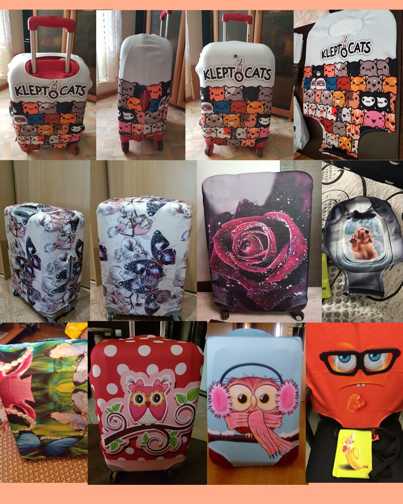 Punk Rock Guitar Rose Skull Suitcase Cover Travel Accessories Elastic Protective Luggage Covers Anti-dust Case Cover 18-32 inch