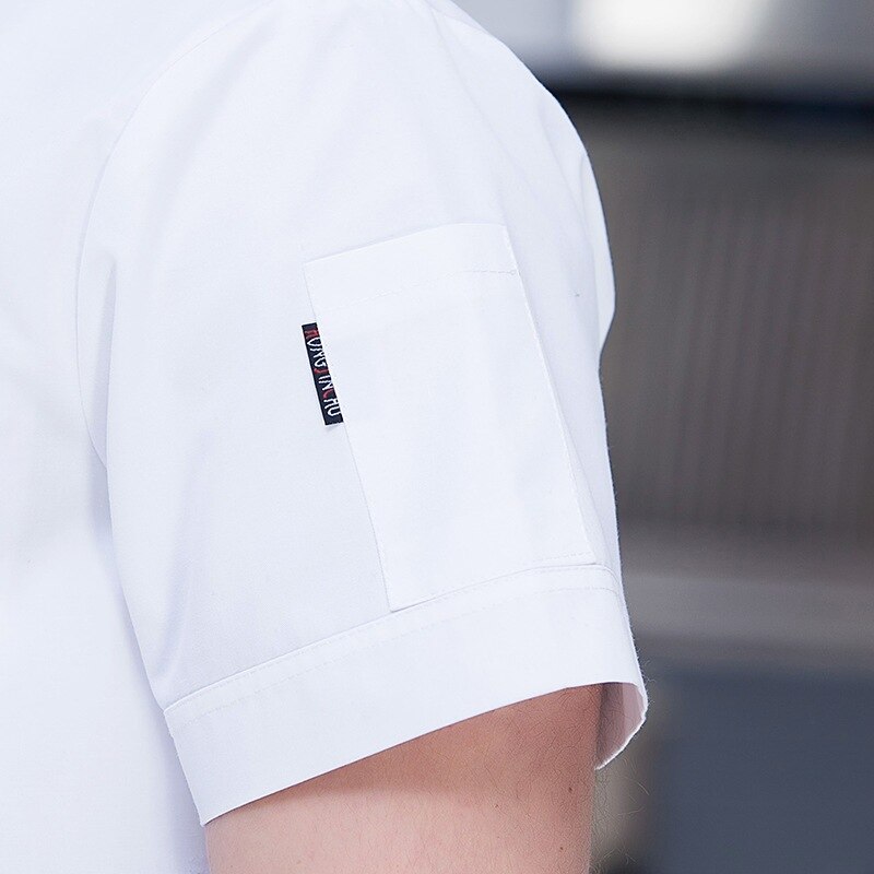 Food Services Cooking Clothes Restaurant Hotel Bakery Catering Chef Jacket Short-sleeve Man Woman Work Wear Waiter Uniforms