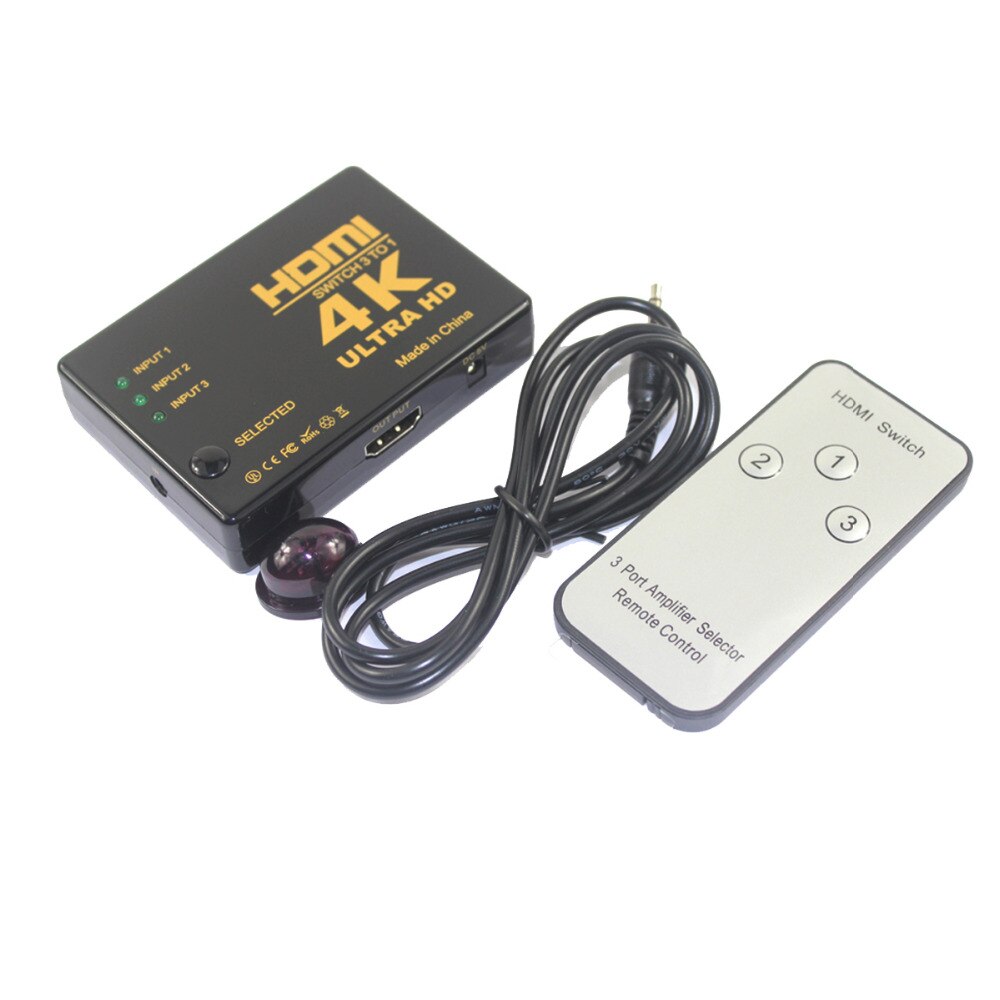 4K * 2K 3-in-1 Out HDMI Hub Switch Splitter TV Switcher w/ IR fernbedienung Ultra HD HDMI Splitter Schalter