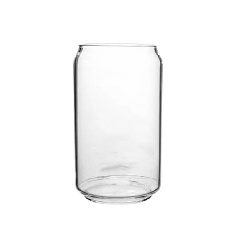 Vaso de cristal con forma de lata , vaso para agua leche zumo, cerveza, 400ml, 550ml y vaso de paja para postre